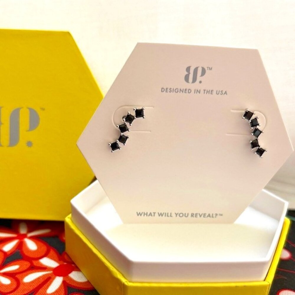 Bomb Party "Swirls of Stones" Black Onyx Earrings